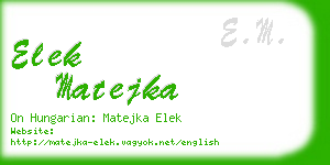 elek matejka business card